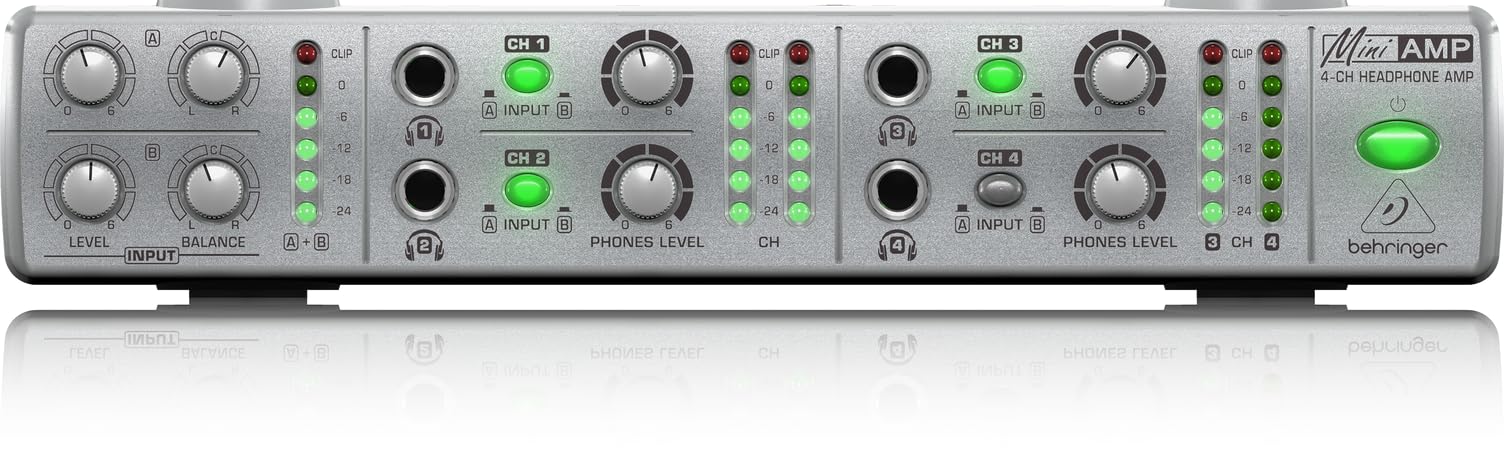 Behringer Miniamp AMP800 amplificateur casque 4 canaux studio