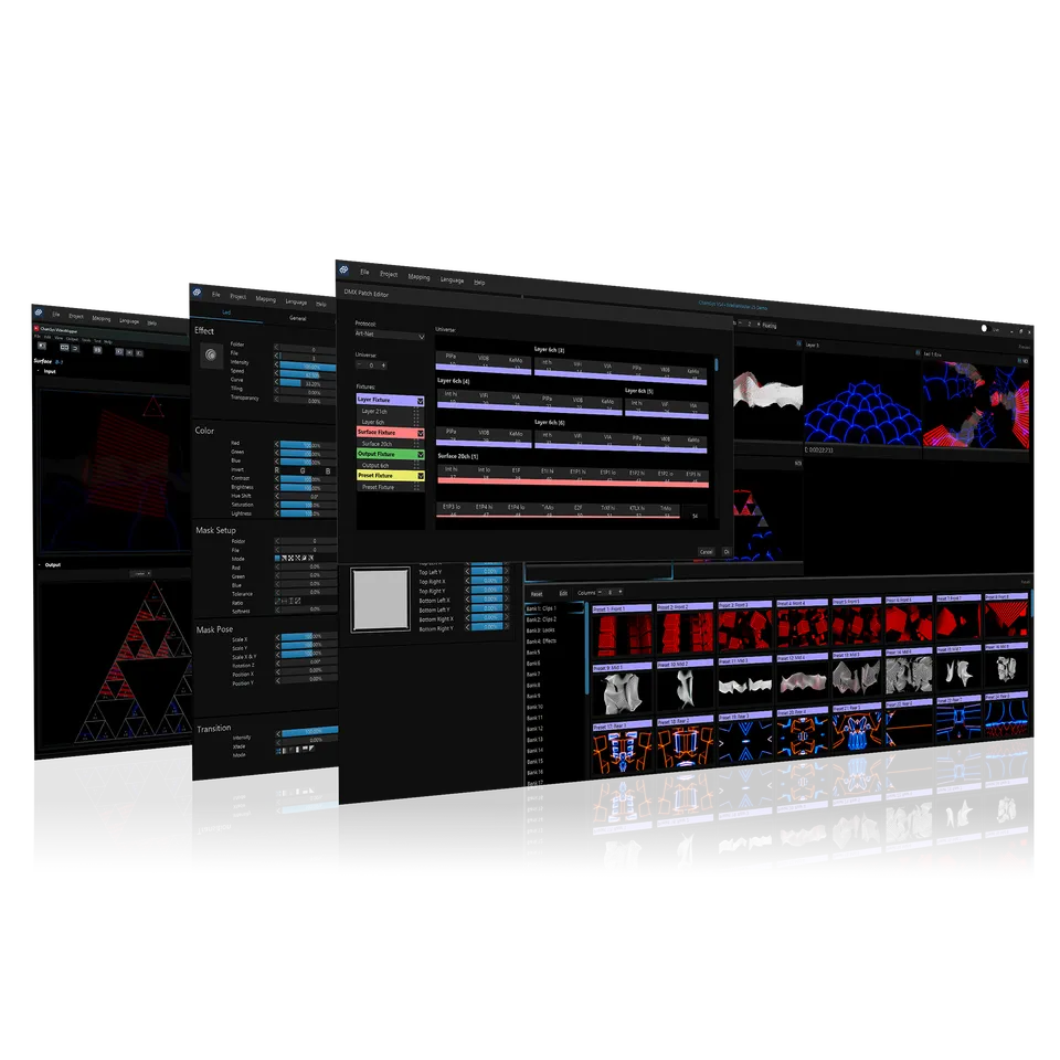 Chamsys MediaMaster logiciel vidéo contrôle DMX mapping LED