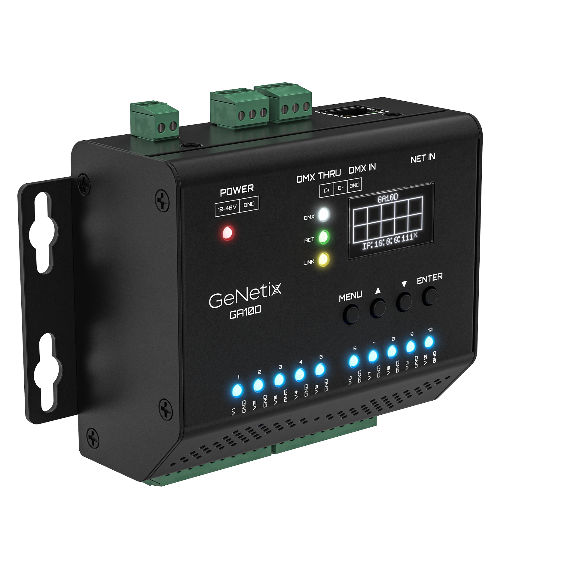 ChamSys GeNetix GA10D convertisseur DMX 0-10V rail DIN