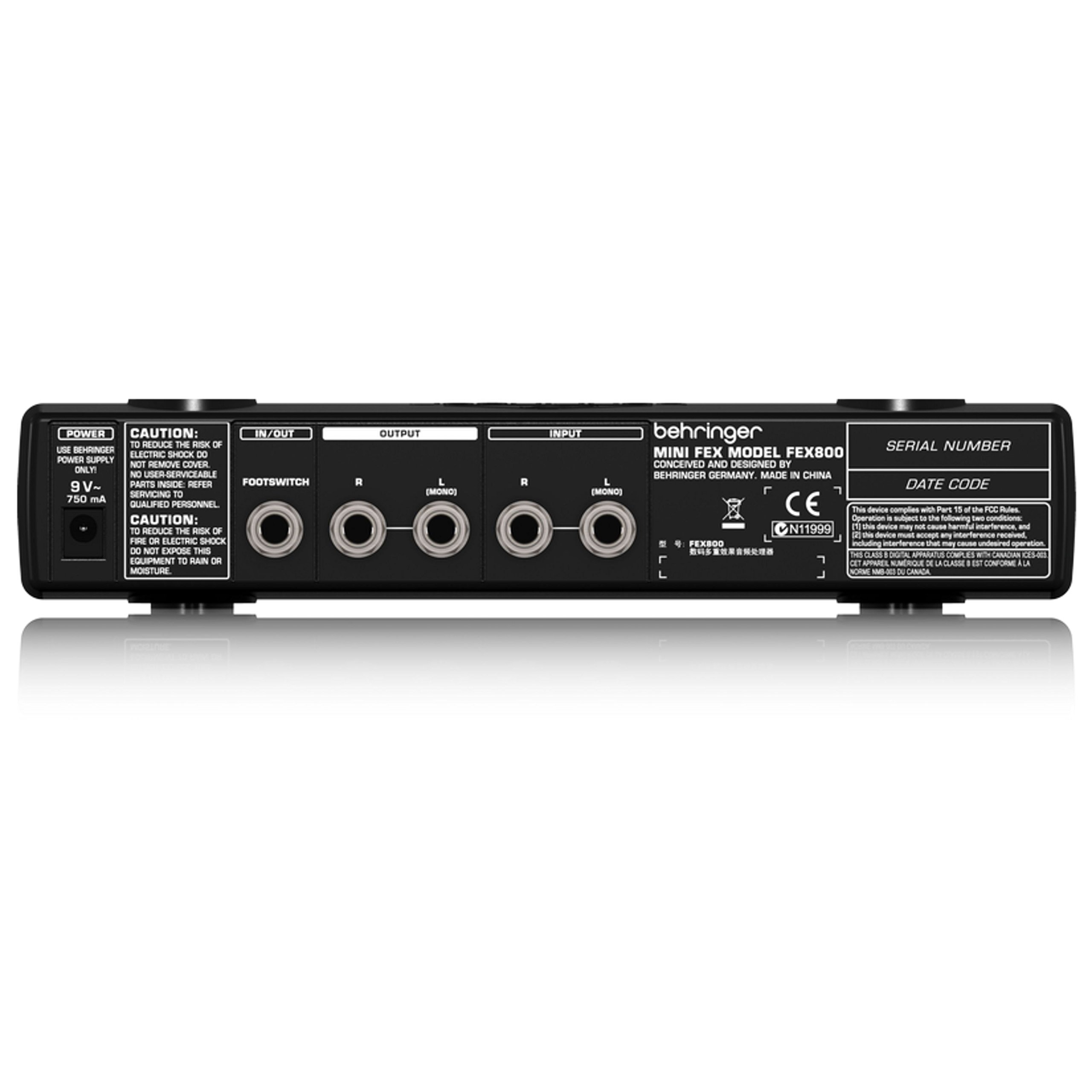 Behringer FEX800 processeur multi-effets 24 bits 16 presets jack