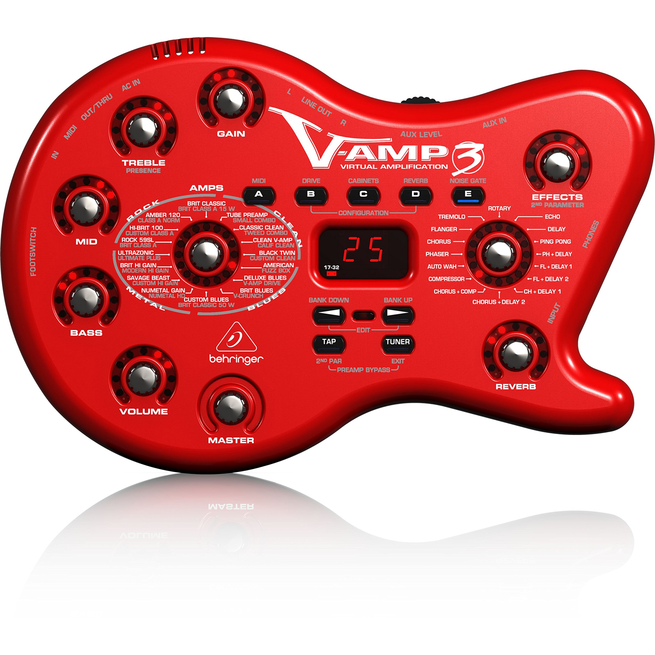 Behringer V-AMP3 ampli guitare multi-effets USB rouge