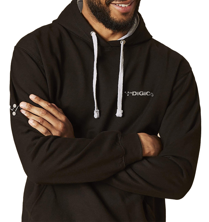 DiGiCo SD-Range Contrast Hoodie sweat capuche brodé coton
