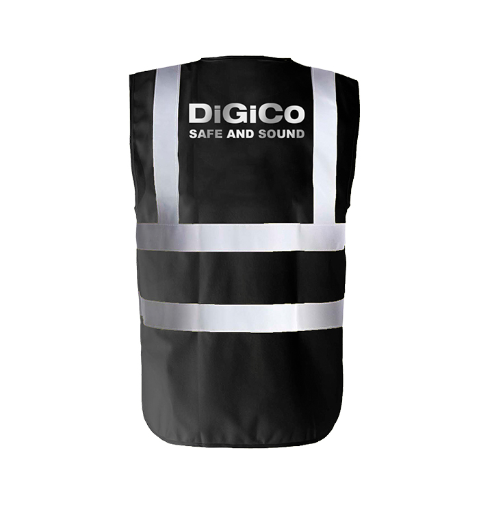 DiGiCo SD-Range Safe and Sound gilet noir haute visibilité