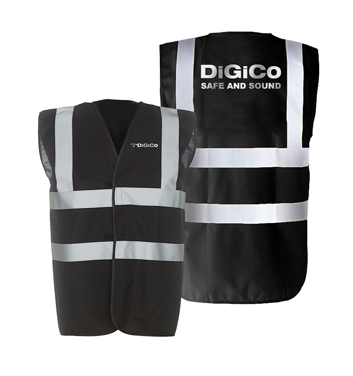 DiGiCo SD-Range Safe and Sound gilet noir haute visibilité