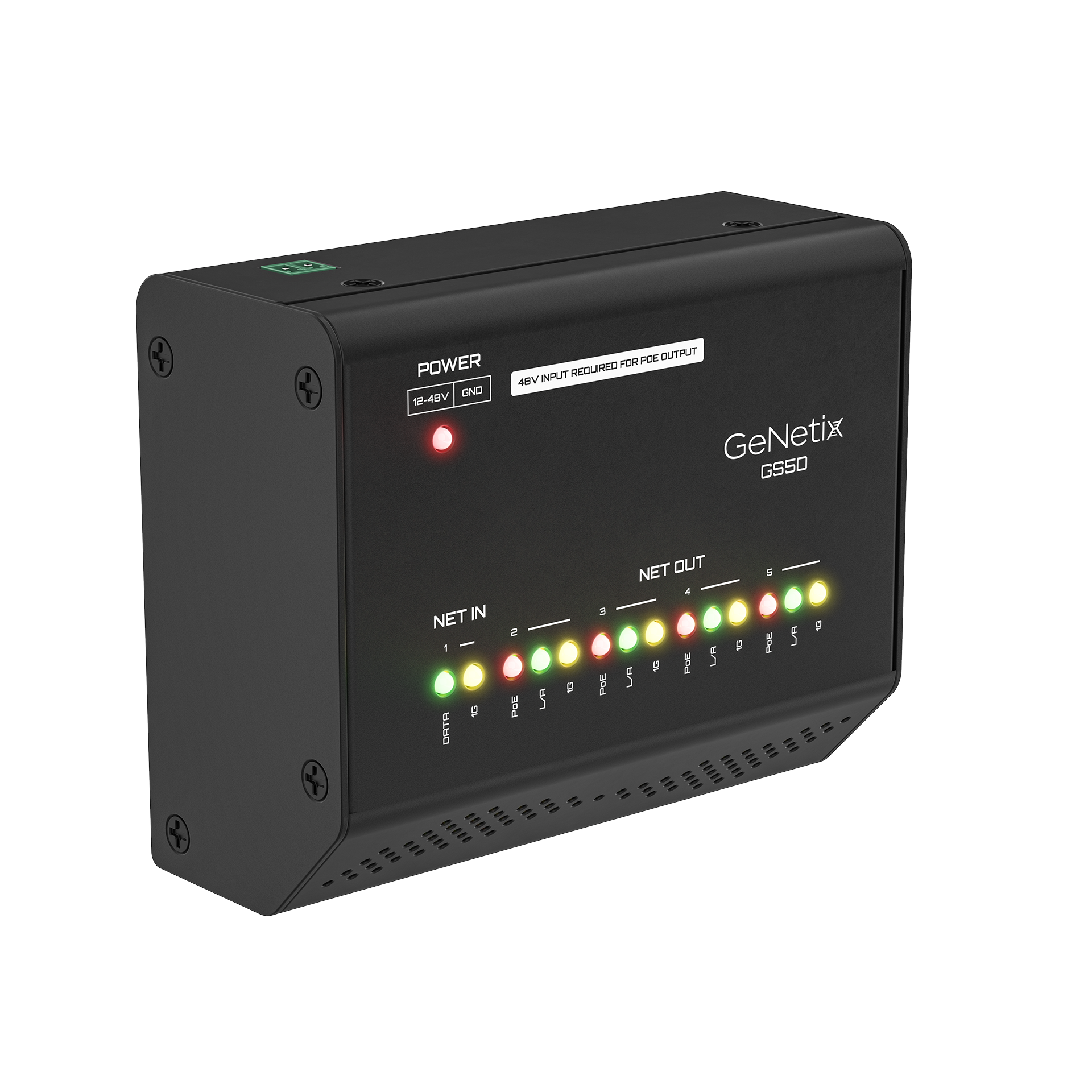 Chamsys GeNetix GS5D switch réseau Gigabit 5 ports PoE DIN