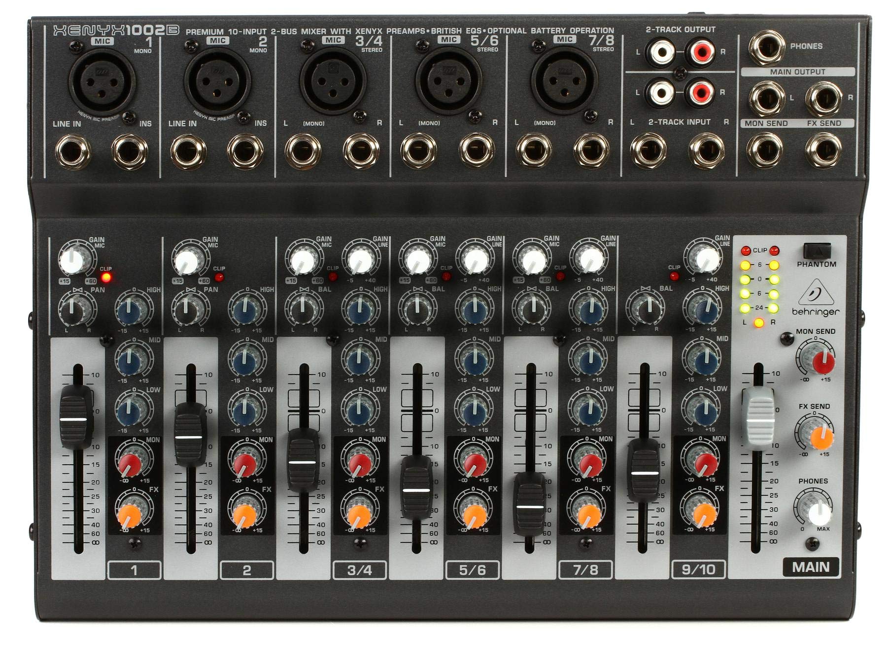 Behringer XENYX 1002FX console mixage 10 canaux effets 24-bit