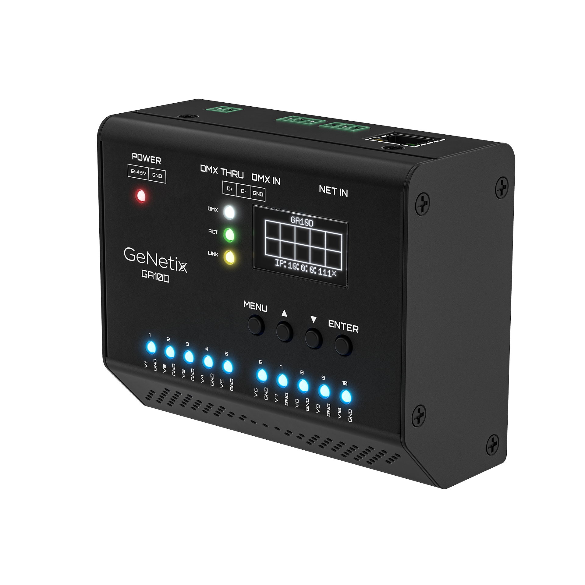 ChamSys GeNetix GA10D convertisseur DMX 0-10V rail DIN