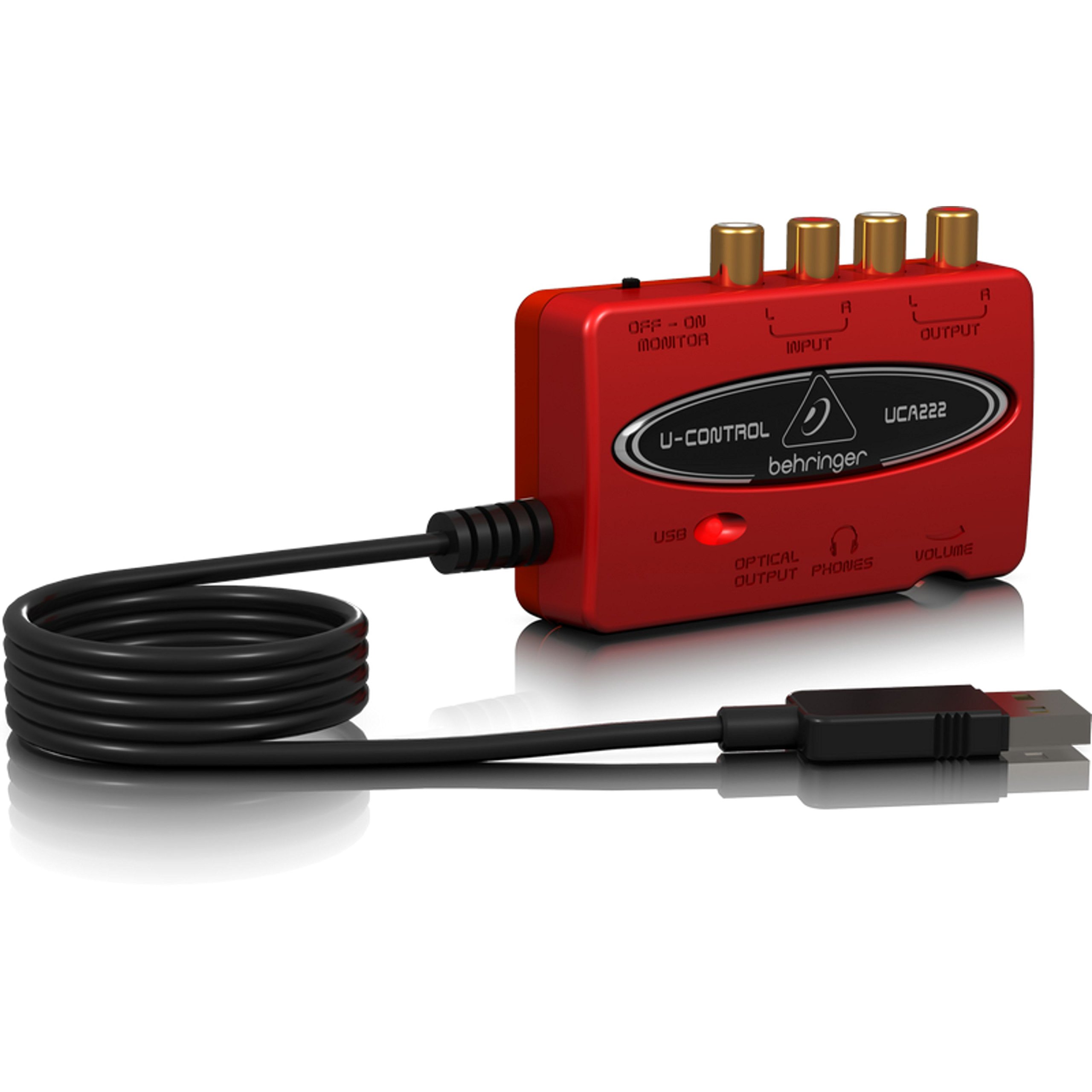 Behringer UCA222 interface audio USB RCA 48 kHz conversion