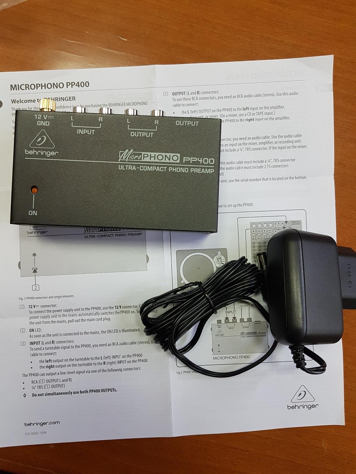 Behringer PP400 Microphono préampli phono MM RCA