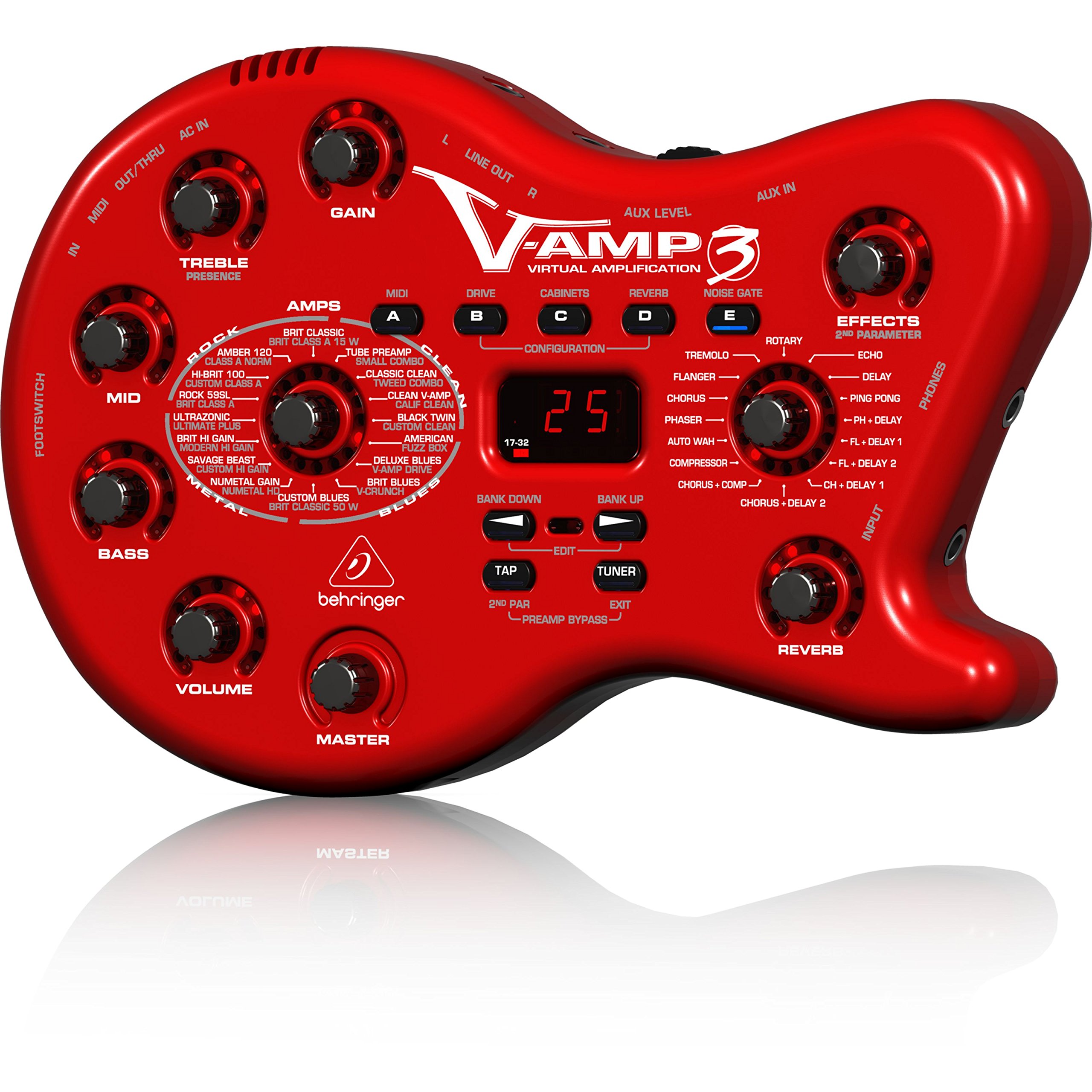 Behringer V-AMP3 ampli guitare multi-effets USB rouge