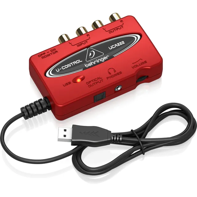 Behringer UCA222 interface audio USB RCA 48 kHz conversion
