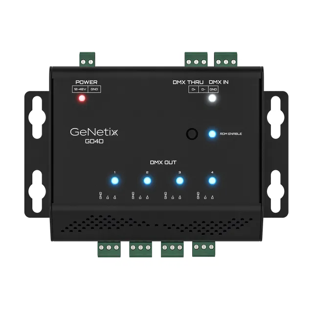 ChamSys GeNetix GD4D splitter DMX 4 ports rail DIN RDM