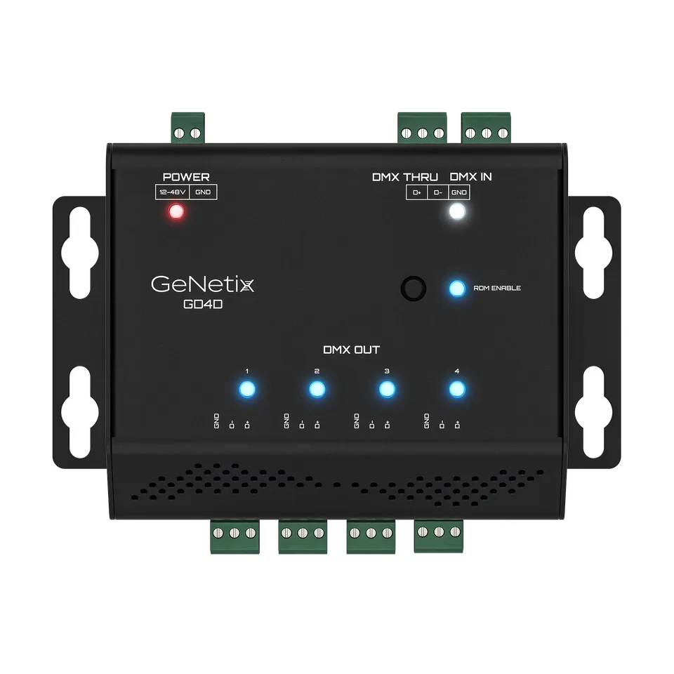 ChamSys GeNetix GD4D splitter DMX 4 ports rail DIN RDM