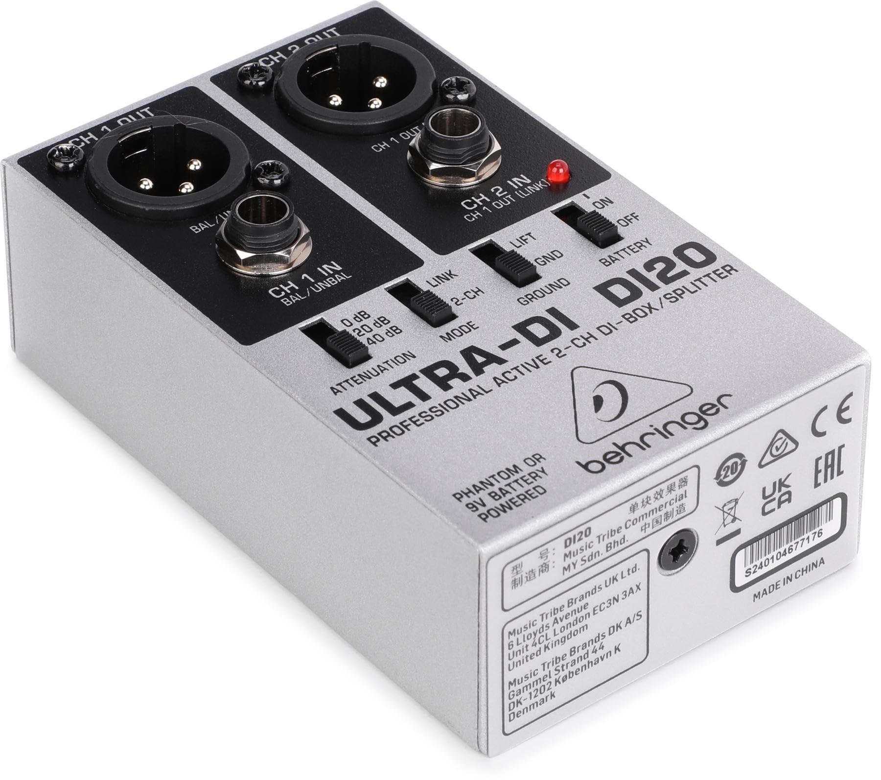 Behringer DI100 boîtier direct actif instrument +48V pile