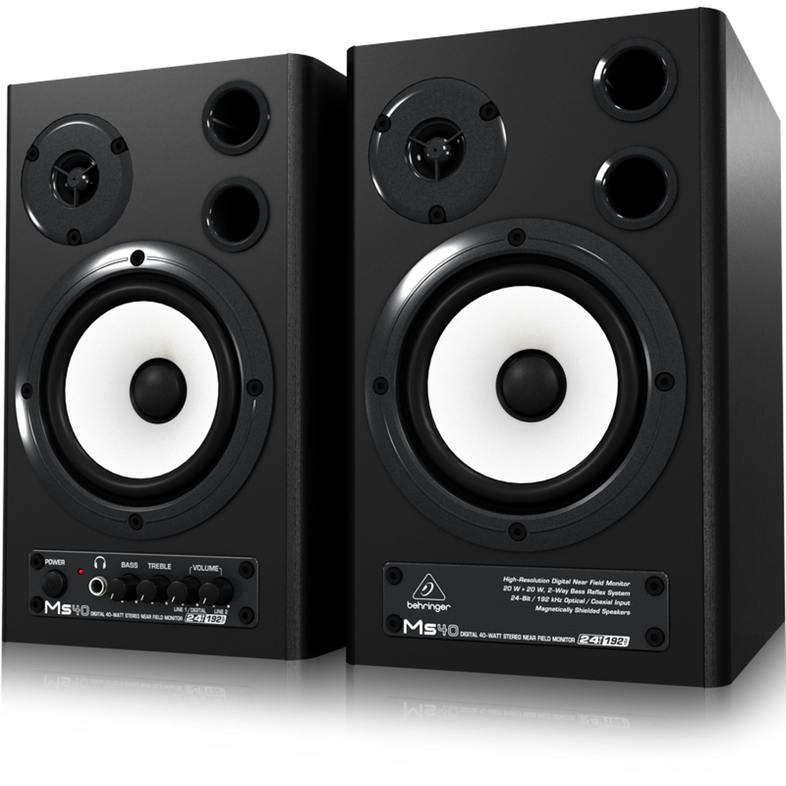 Behringer MS40 moniteurs studio 40W paire noire RCA