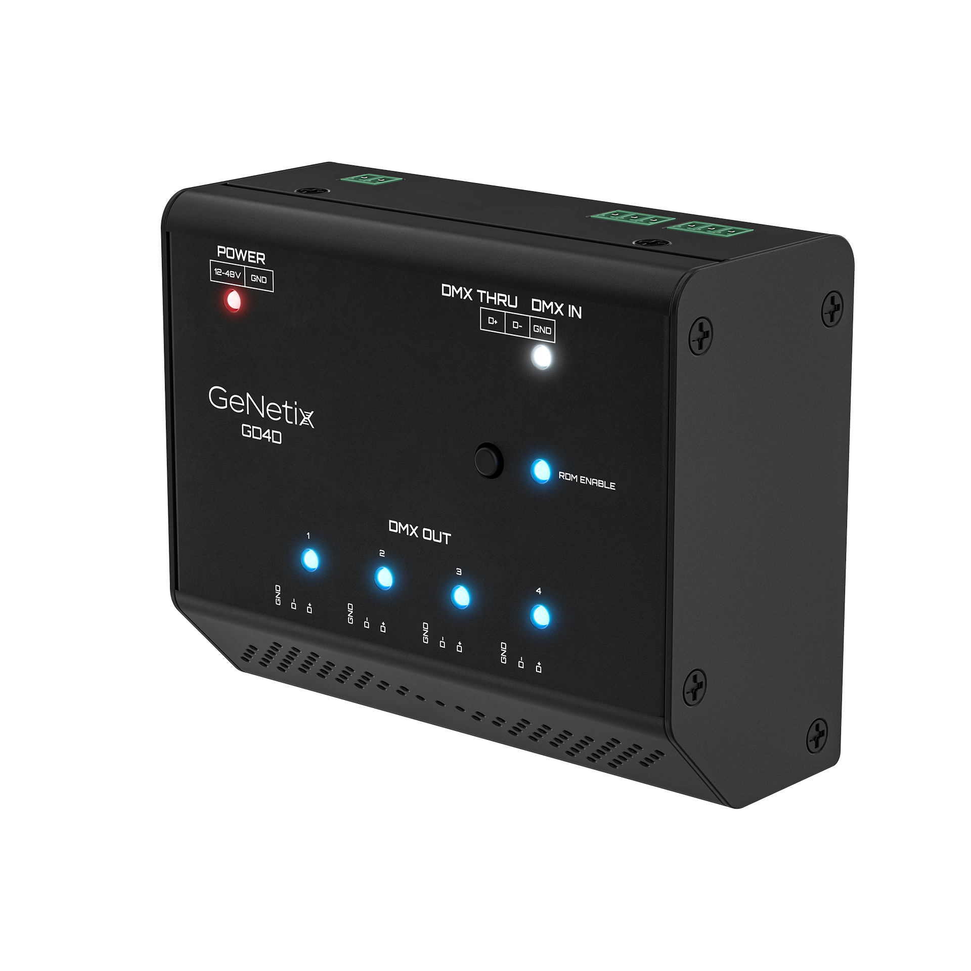 ChamSys GeNetix GD4D splitter DMX 4 ports rail DIN RDM