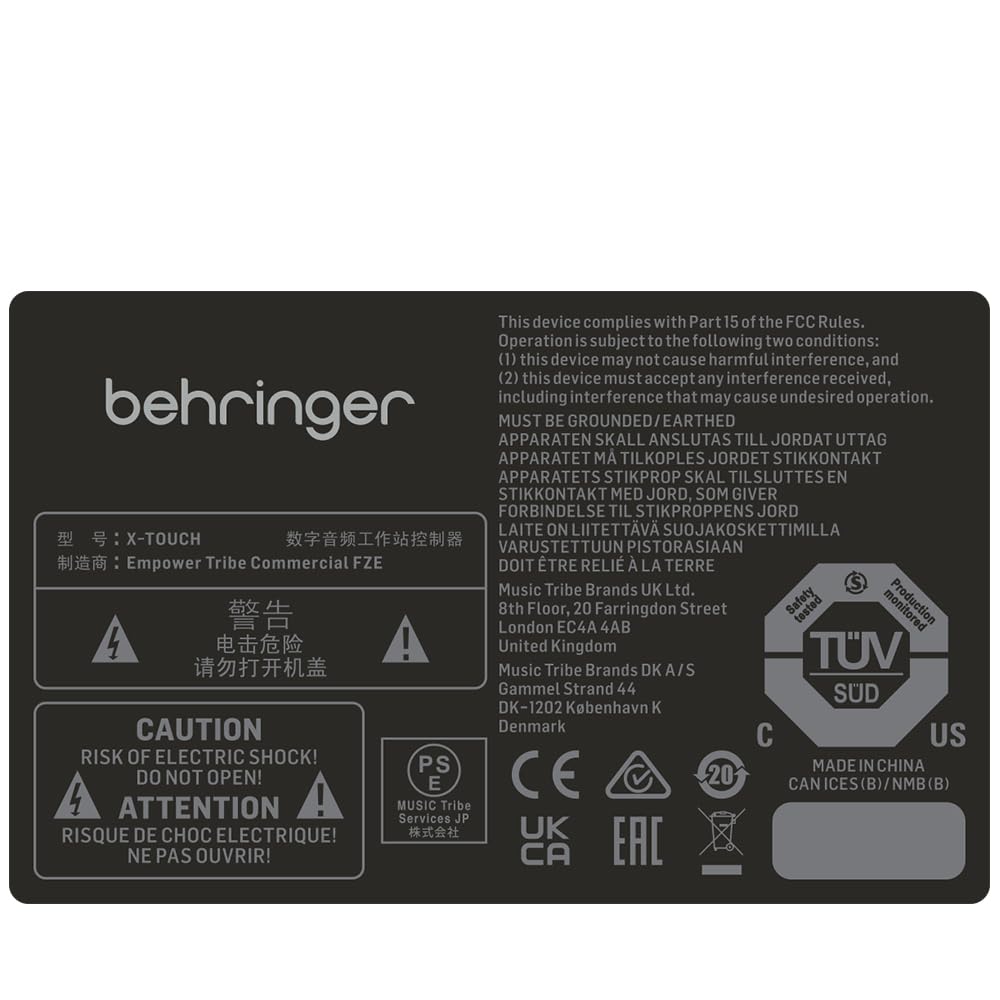 Behringer X-Touch contrôleur DAW 9 faders motorisés