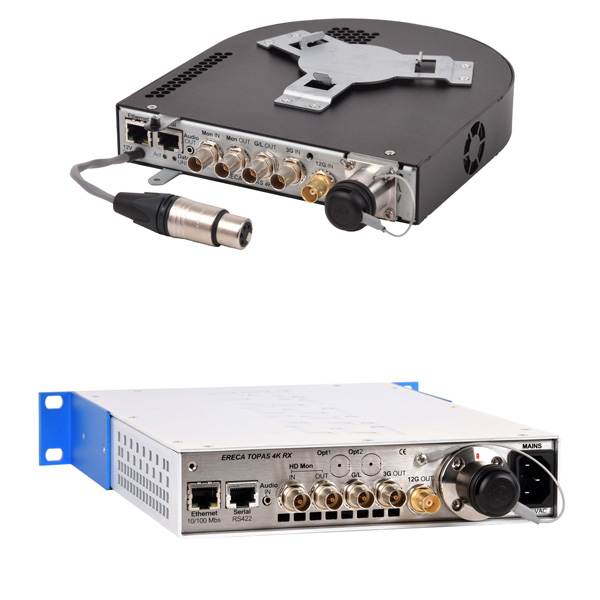 Ereca Topas 4K semelle + récepteur fibre caméra tourelle