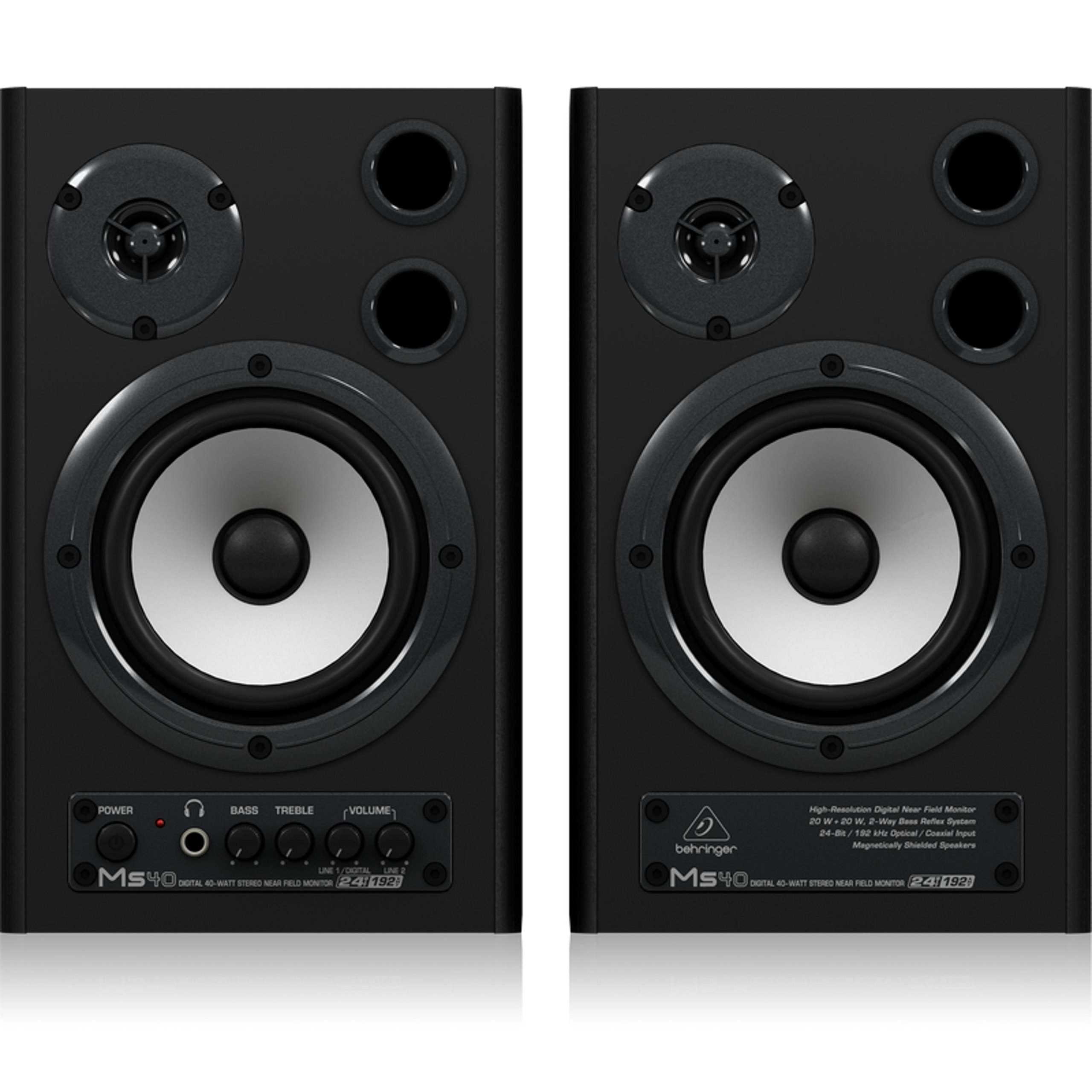 Behringer MS40 moniteurs studio 40W paire noire RCA