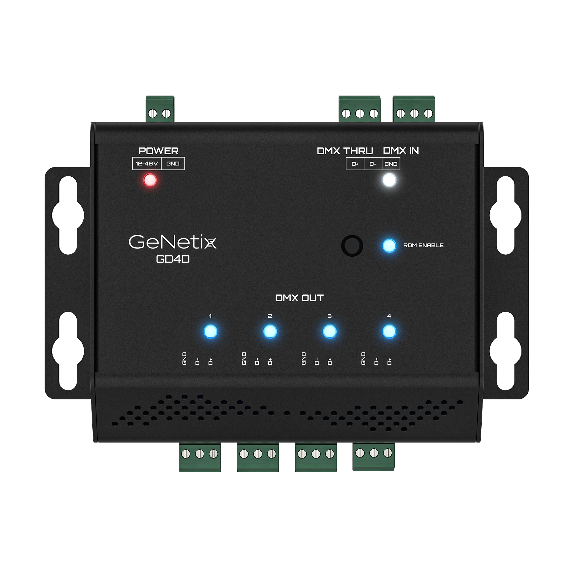 ChamSys GeNetix GD4D splitter DMX 4 ports rail DIN RDM