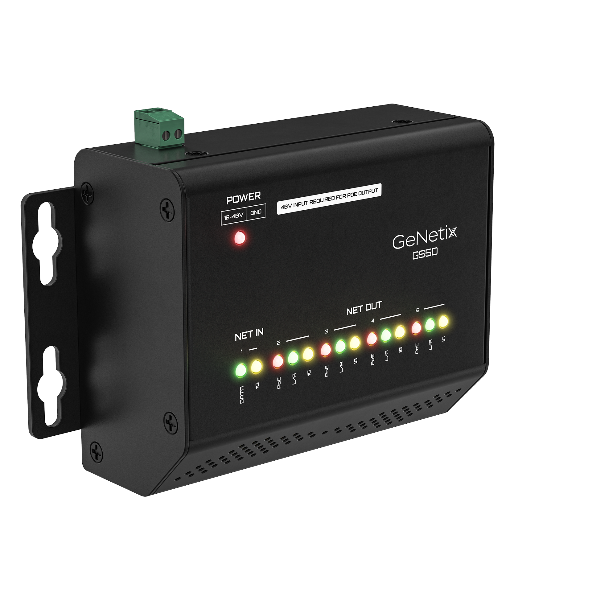 Chamsys GeNetix GS5D switch réseau Gigabit 5 ports PoE DIN