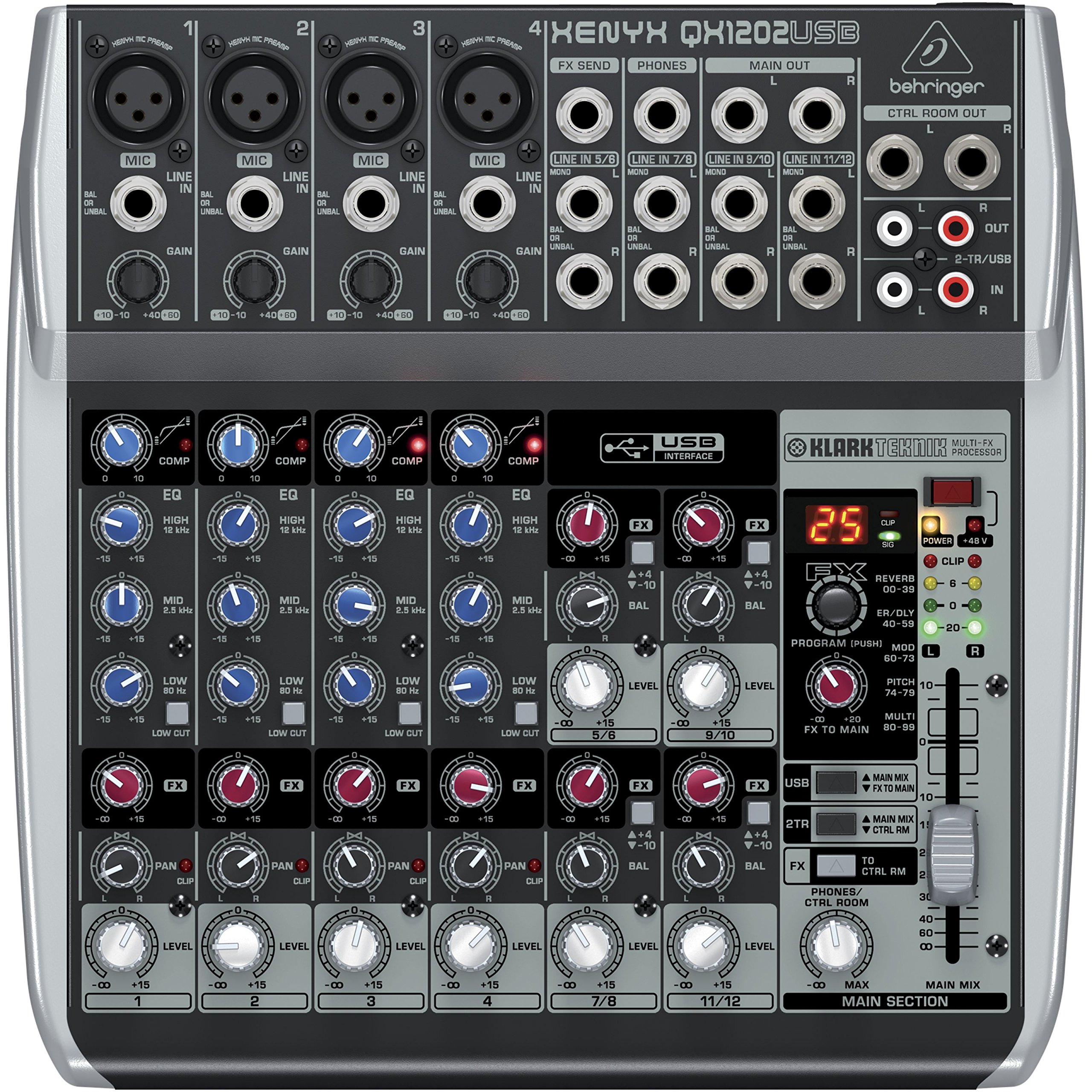 Behringer Xenyx Q802USB table mixage 8 voies USB