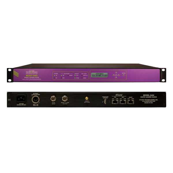 Studio Tech 5402 master clock Dante GNSS