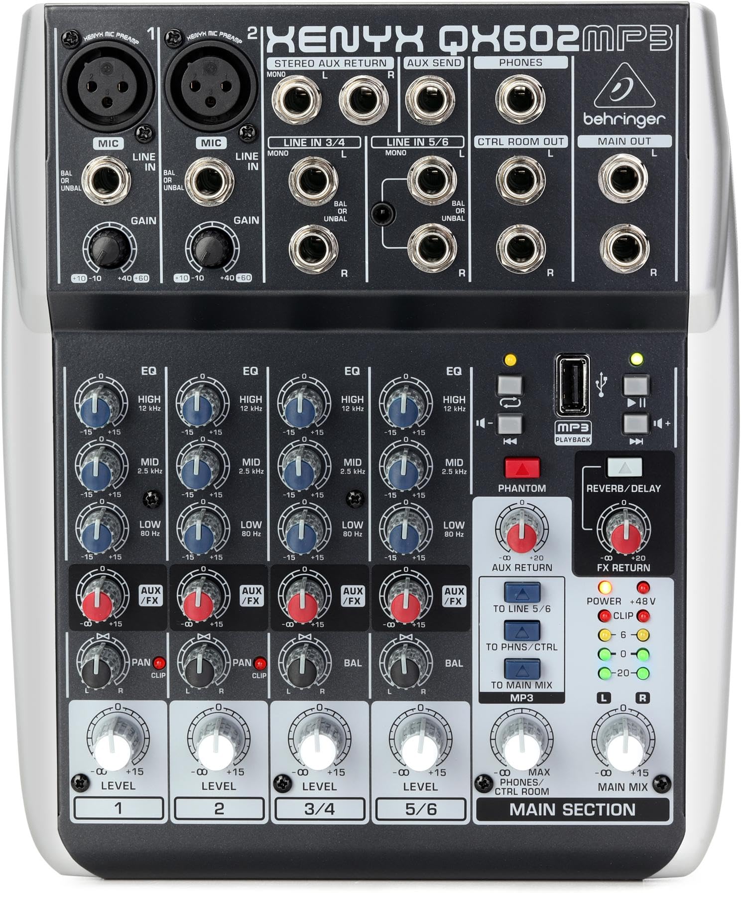 Behringer Xenyx QX602MP3 table de mixage 6 entrées MP3