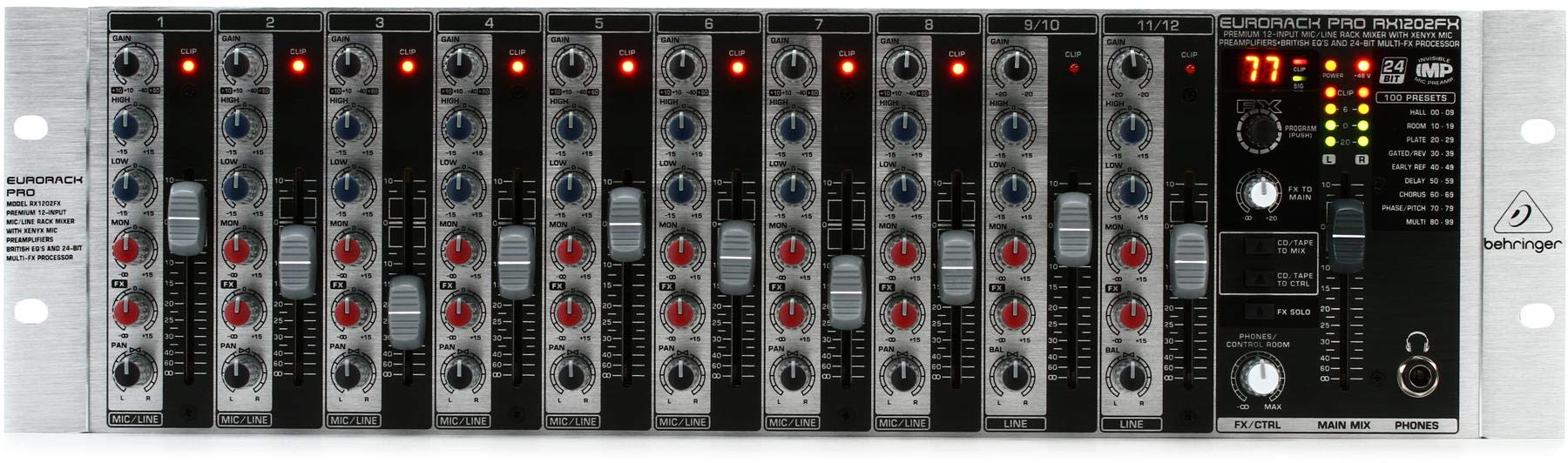 Behringer Eurorack Pro RX1202FX console de mixage 12 canaux