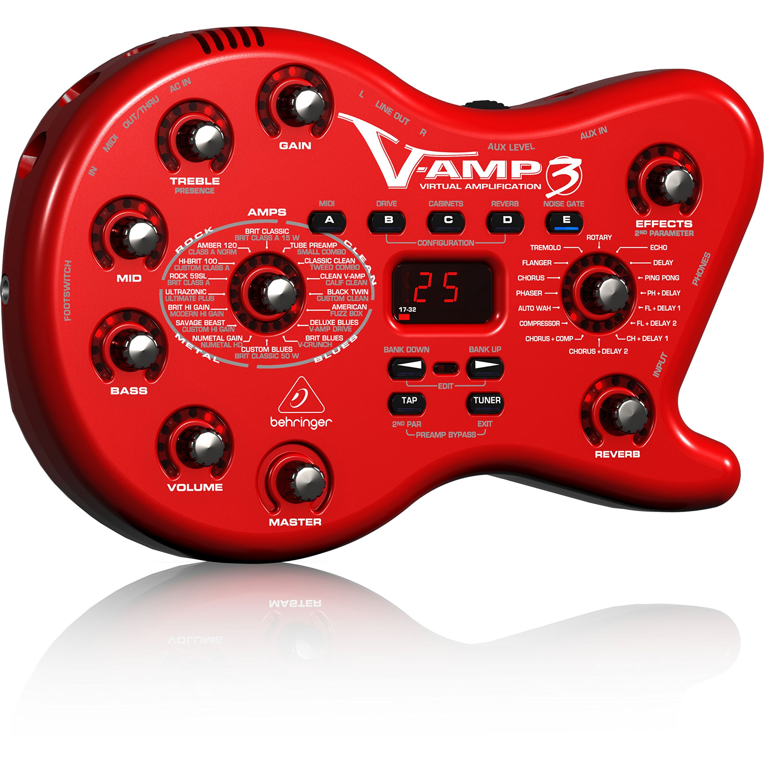 Behringer V-AMP3 ampli guitare multi-effets USB rouge