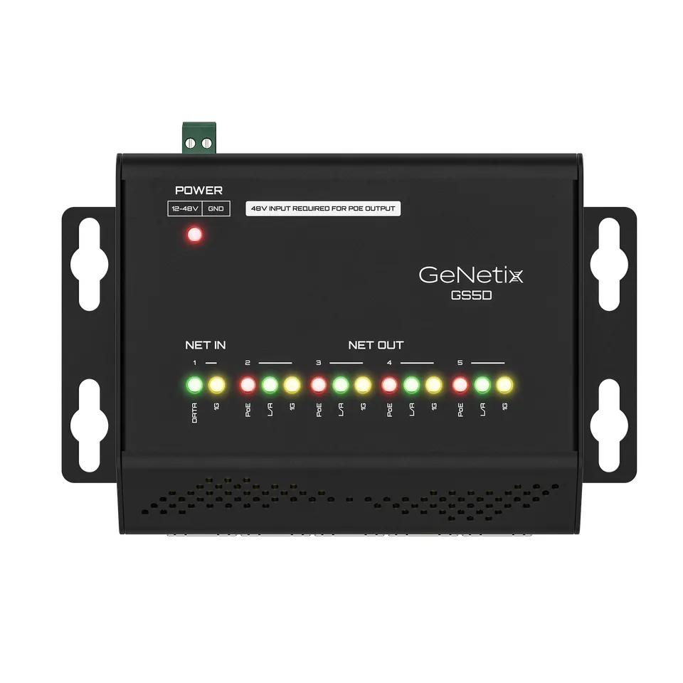 Chamsys GeNetix GS5D switch réseau Gigabit 5 ports PoE DIN