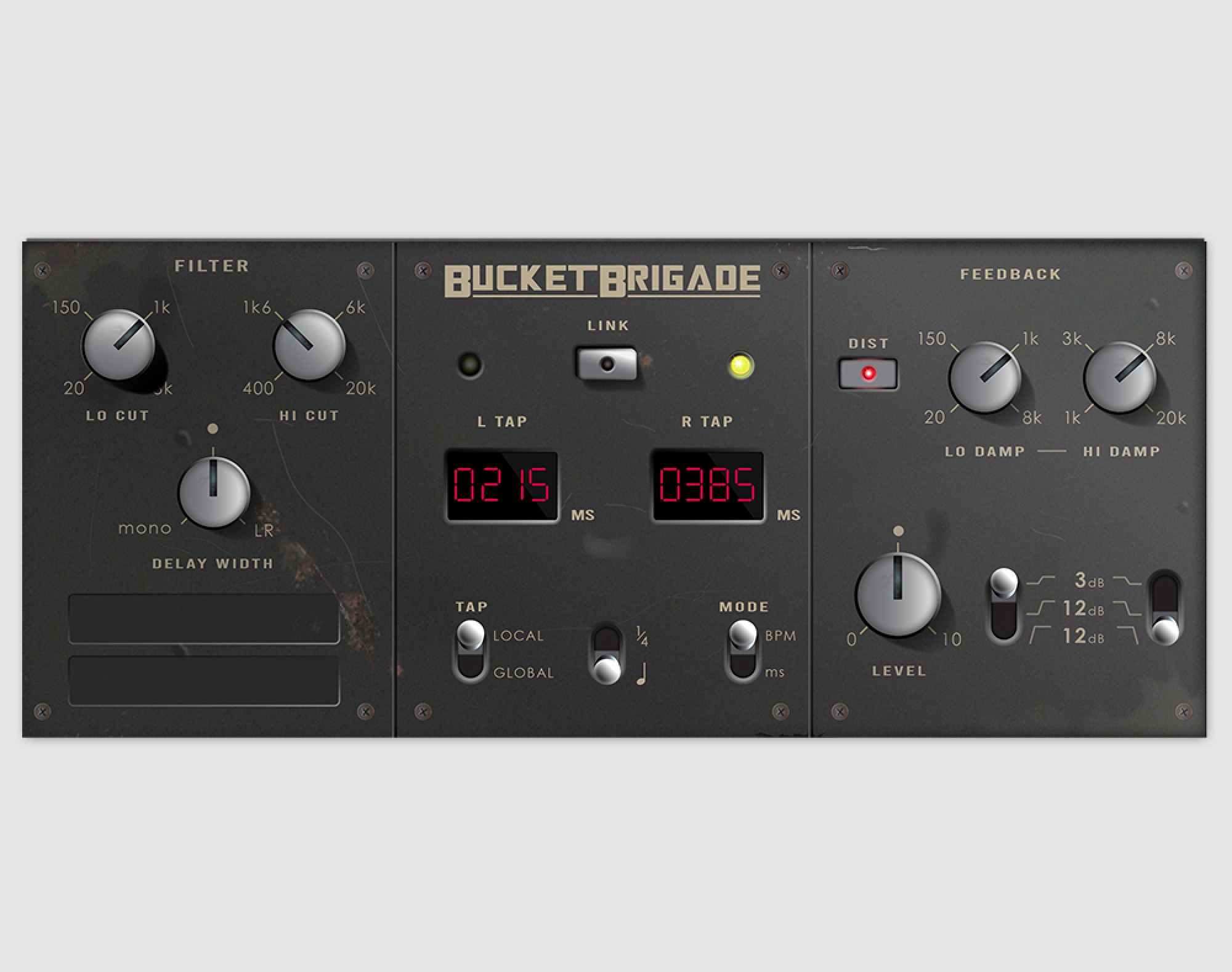 Allen & Heath dLive Bucket Brigade delay écho vintage 2,7s