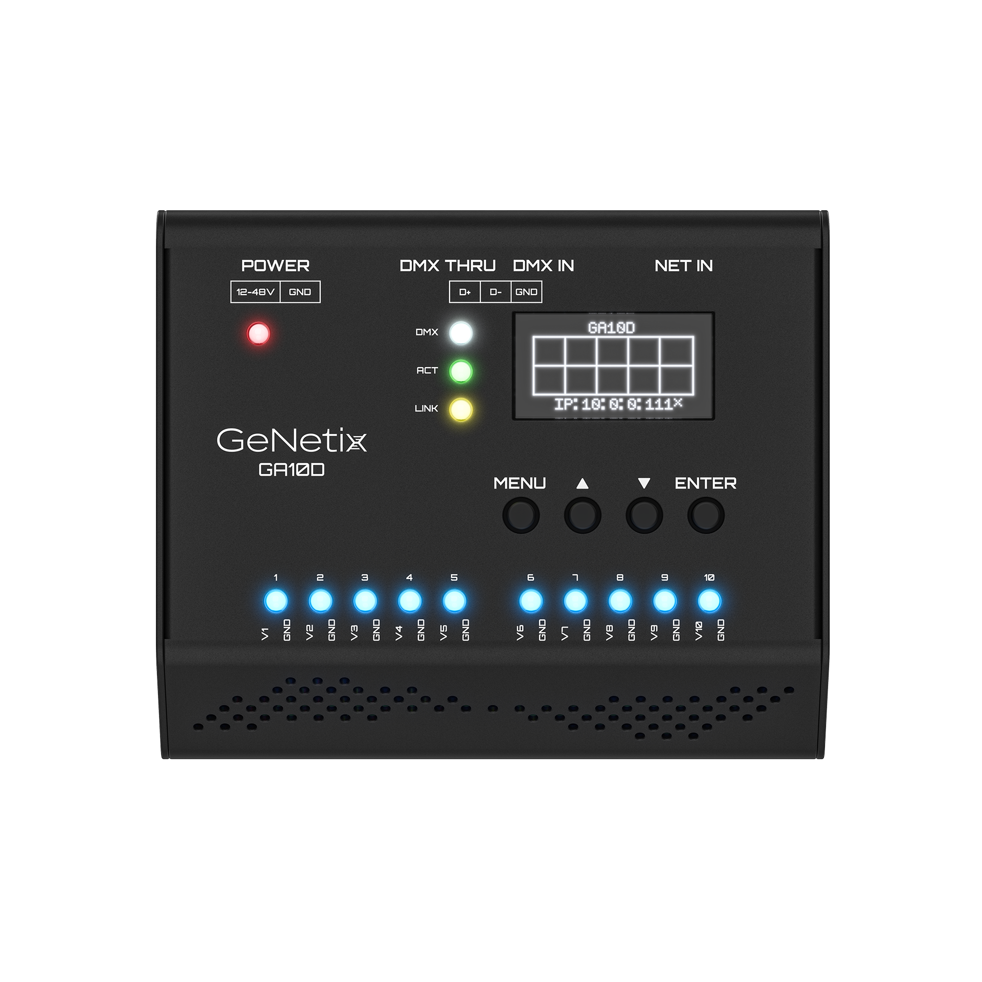 ChamSys GeNetix GA10D convertisseur DMX 0-10V rail DIN