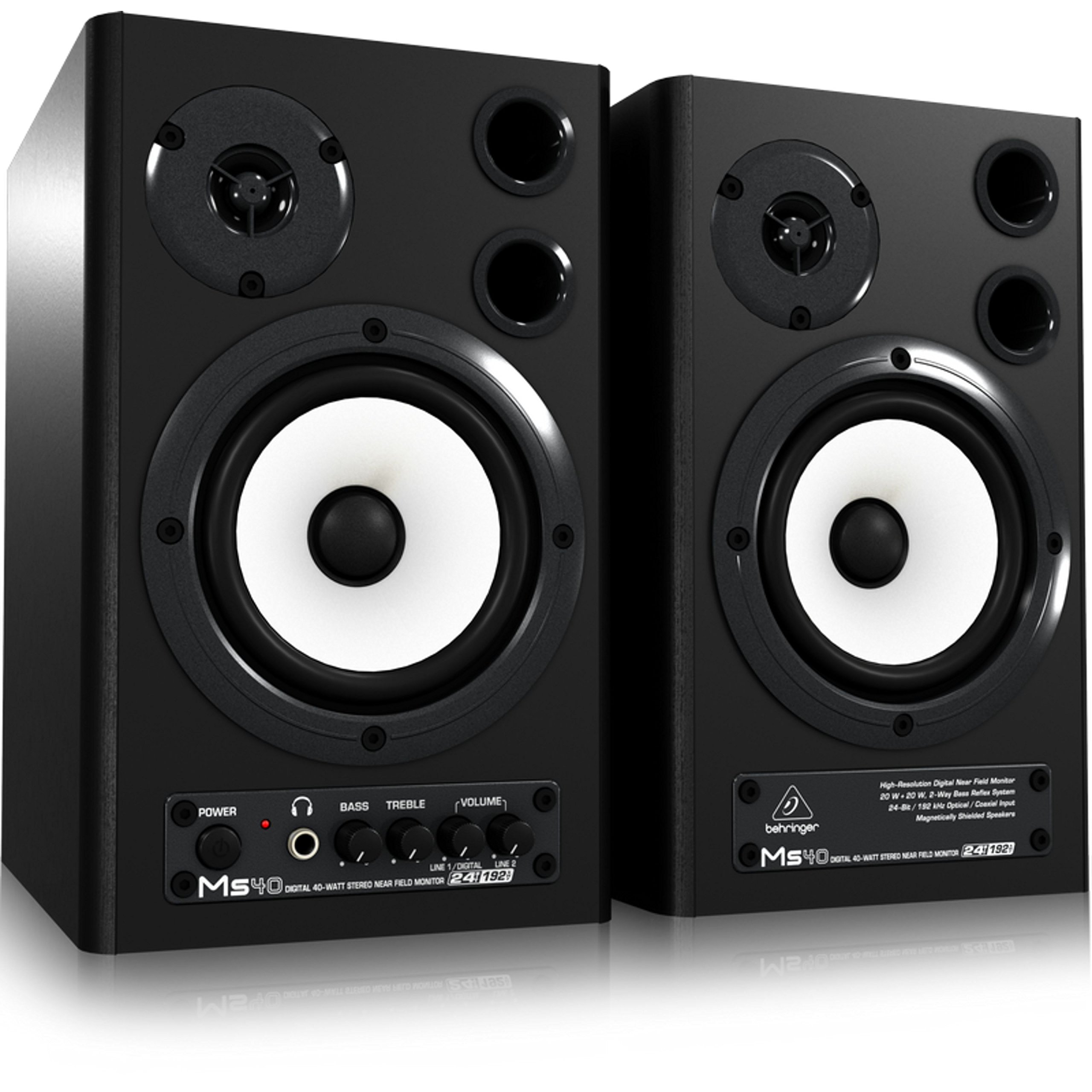 Behringer MS40 moniteurs studio 40W paire noire RCA