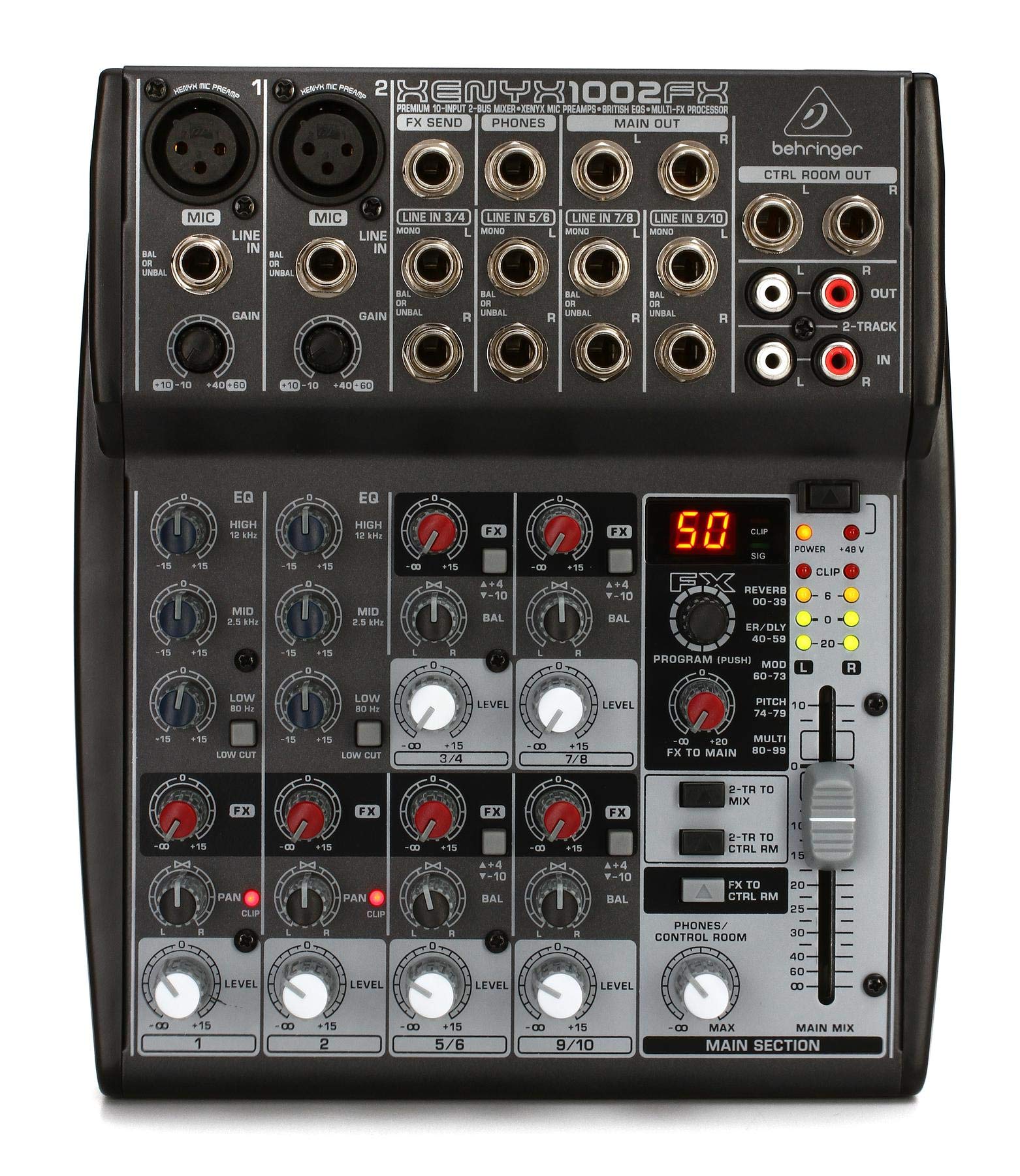 Behringer XENYX 1002FX console mixage 10 canaux effets 24-bit