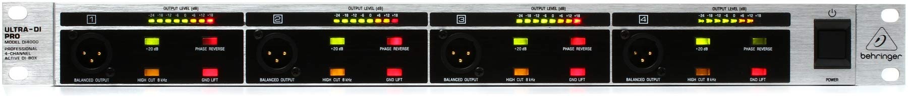 Behringer DI4000 Pro boîte DI active 4 canaux rack
