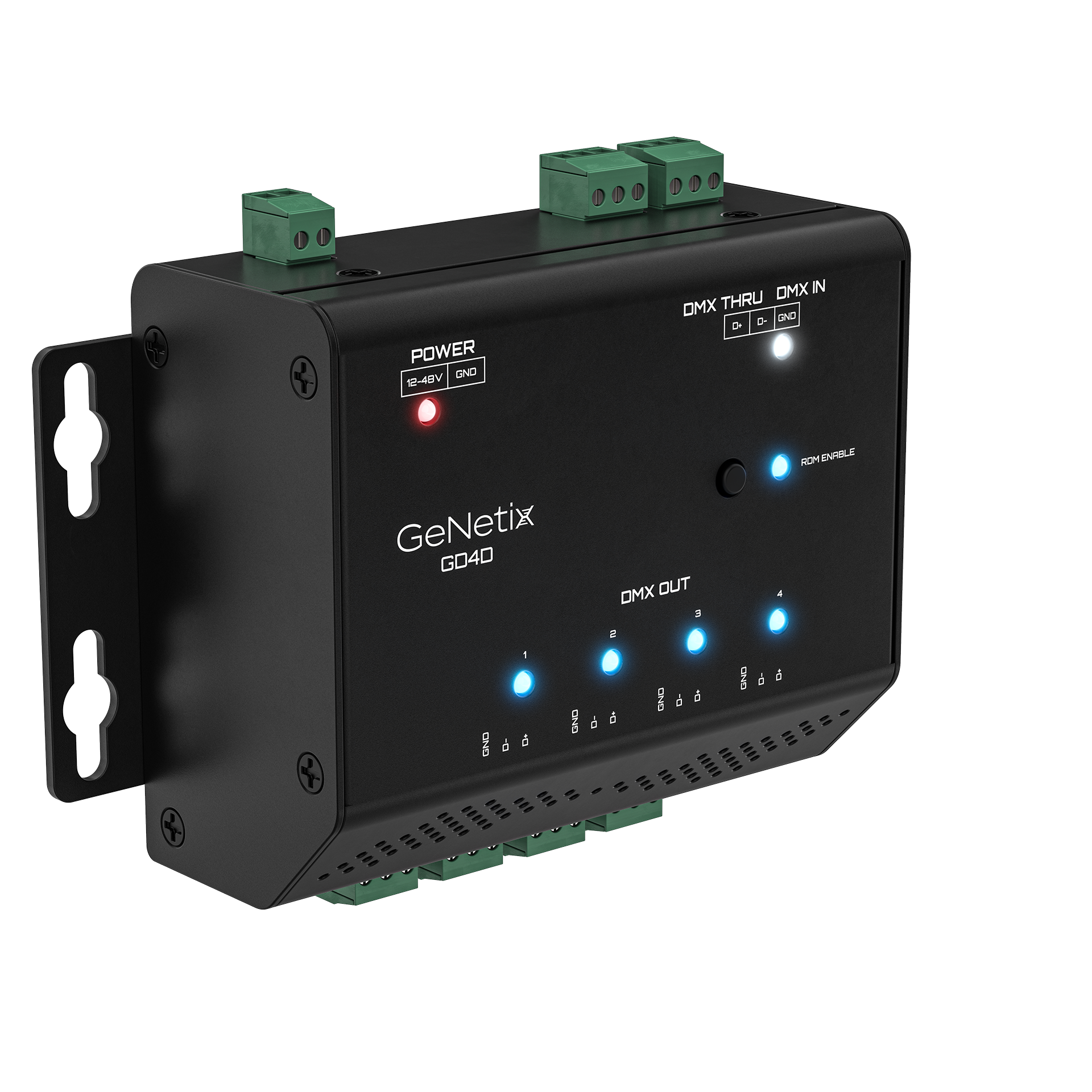 ChamSys GeNetix GD4D splitter DMX 4 ports rail DIN RDM