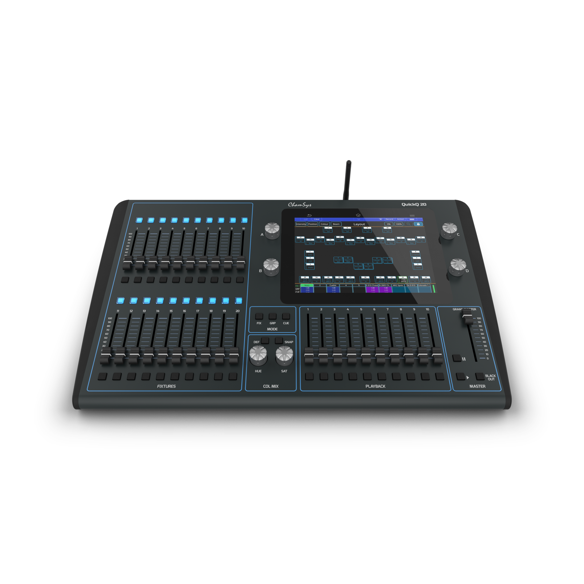 ChamSys QuickQ 20 Console Lumière Tactile 9,7" WiFi RDM