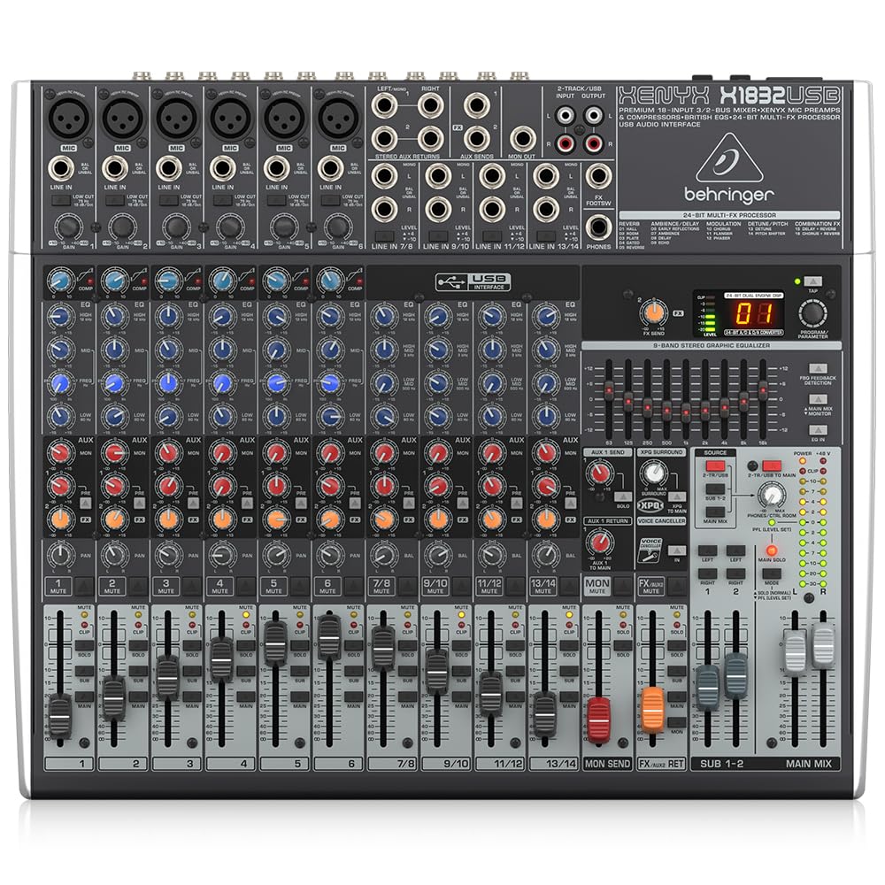 Behringer Xenyx X1832USB table de mixage 18 entrées USB effets