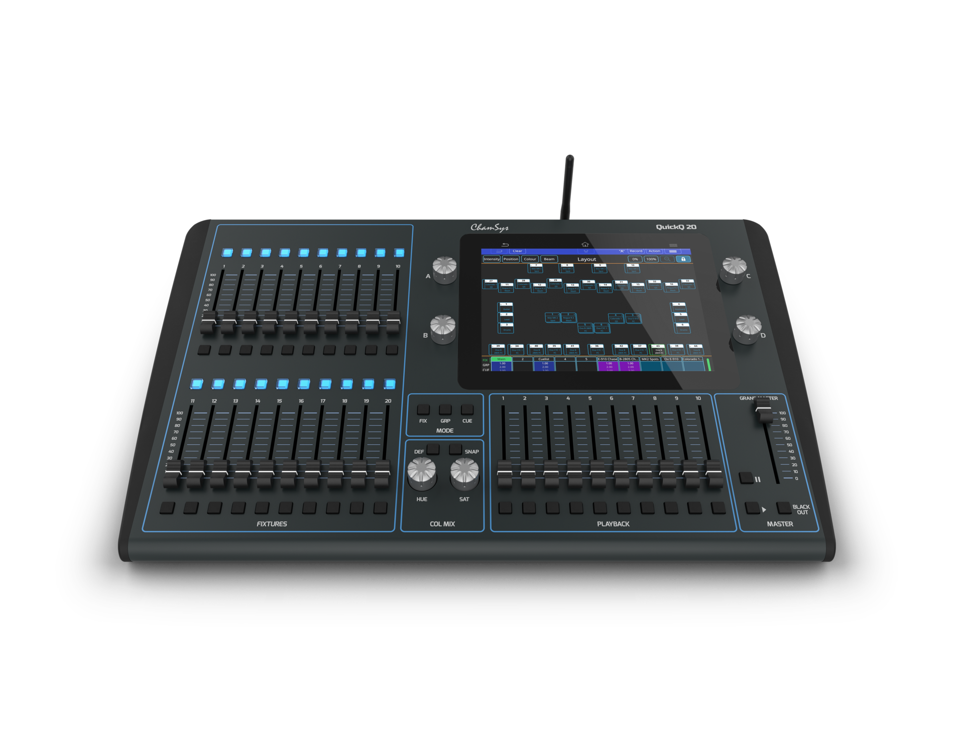 ChamSys QuickQ 20 Console Lumière Tactile 9,7" WiFi RDM
