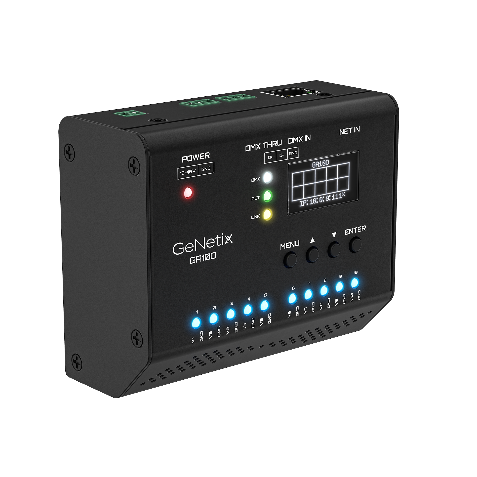 ChamSys GeNetix GA10D convertisseur DMX 0-10V rail DIN