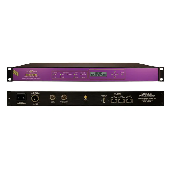 Studio Tech 5402 master clock Dante GNSS