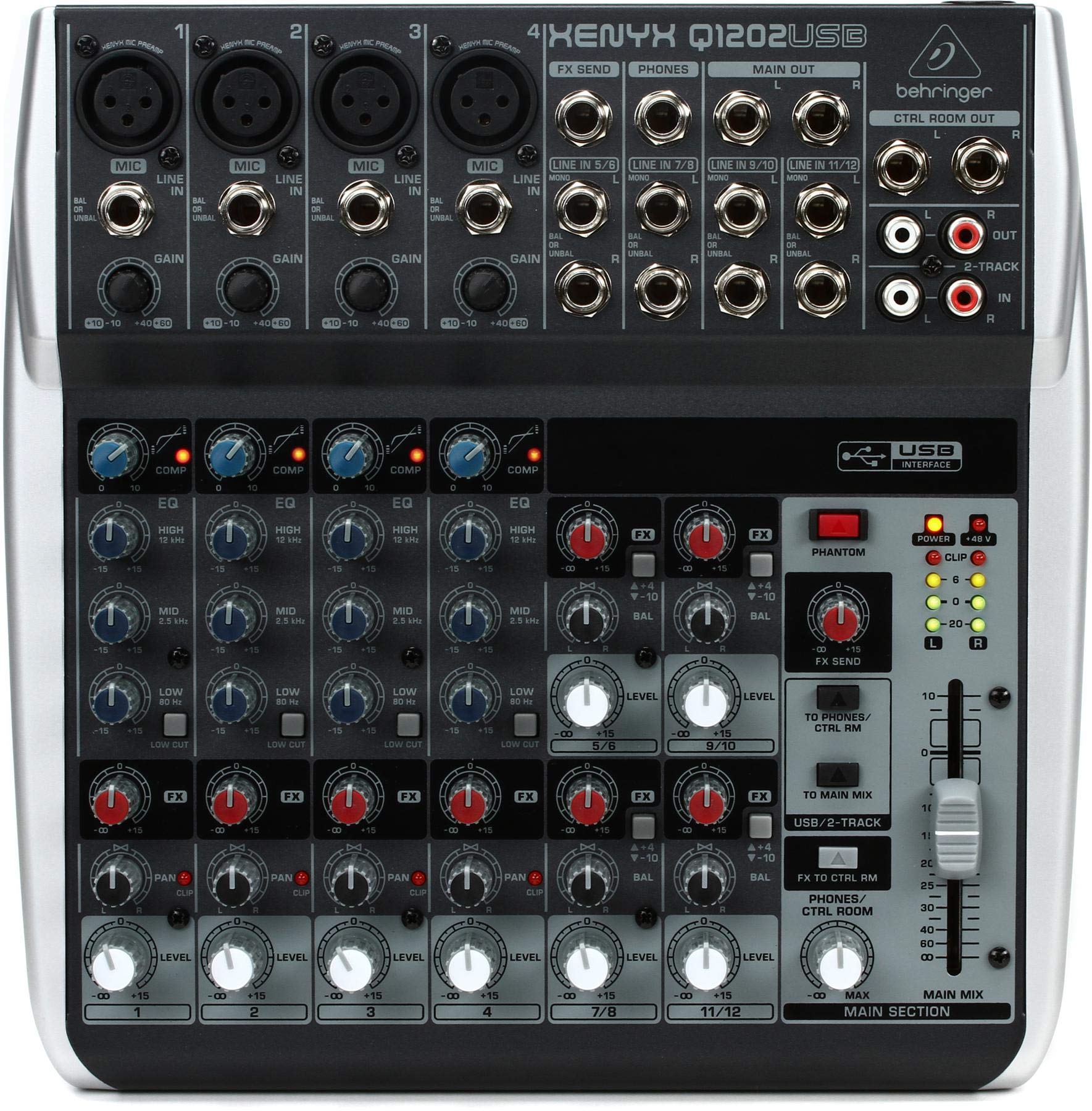 Behringer Xenyx Q802USB table mixage 8 voies USB