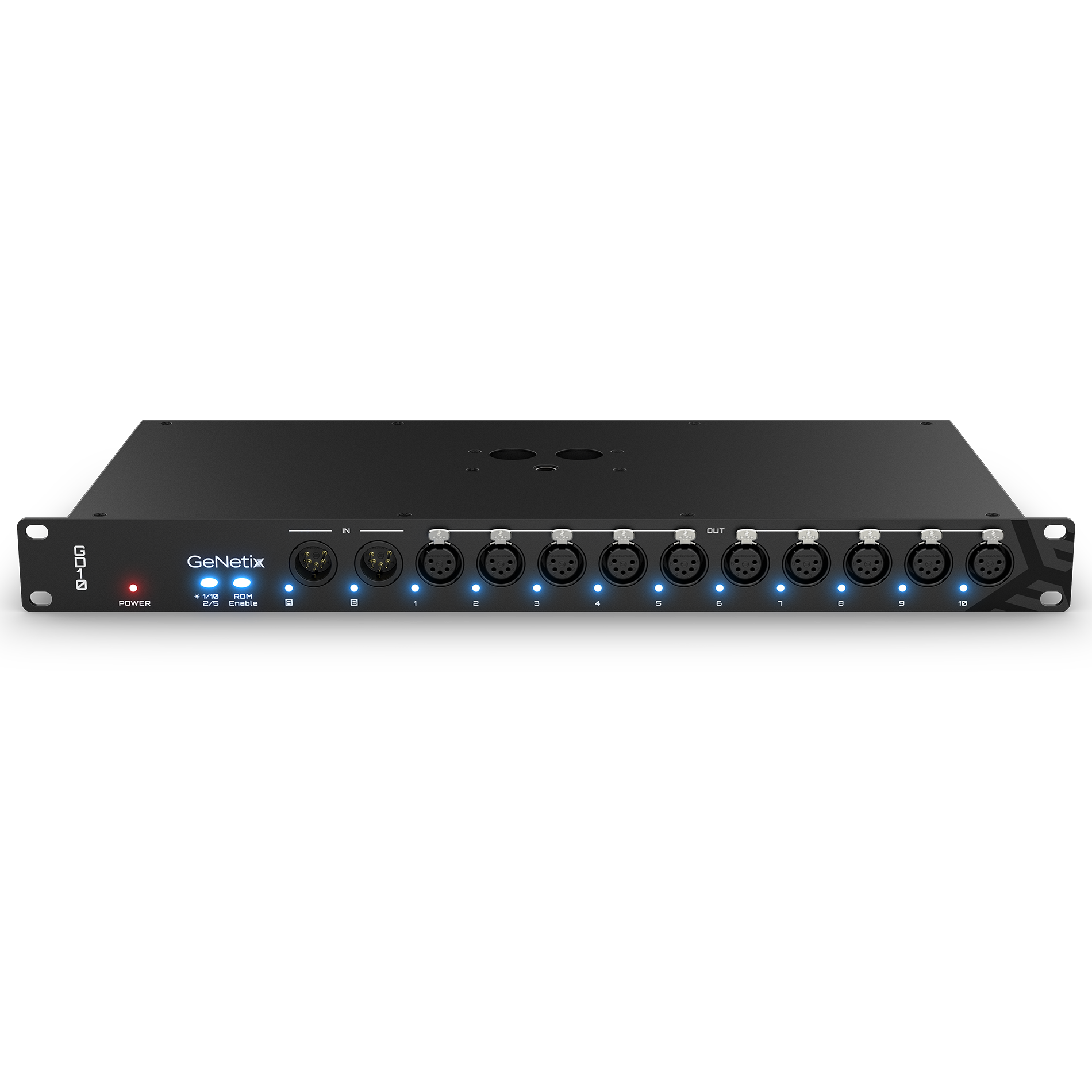 ChamSys GeNetix GD10 Splitter DMX 10 Ports 19" 1U RDM