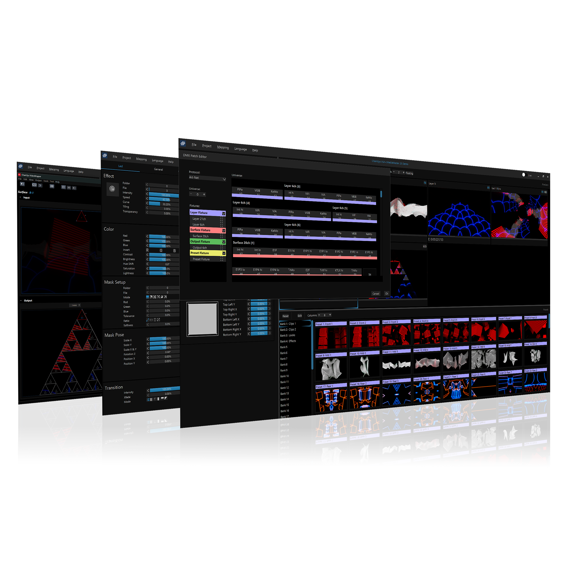 Chamsys MediaMaster logiciel vidéo contrôle DMX mapping LED
