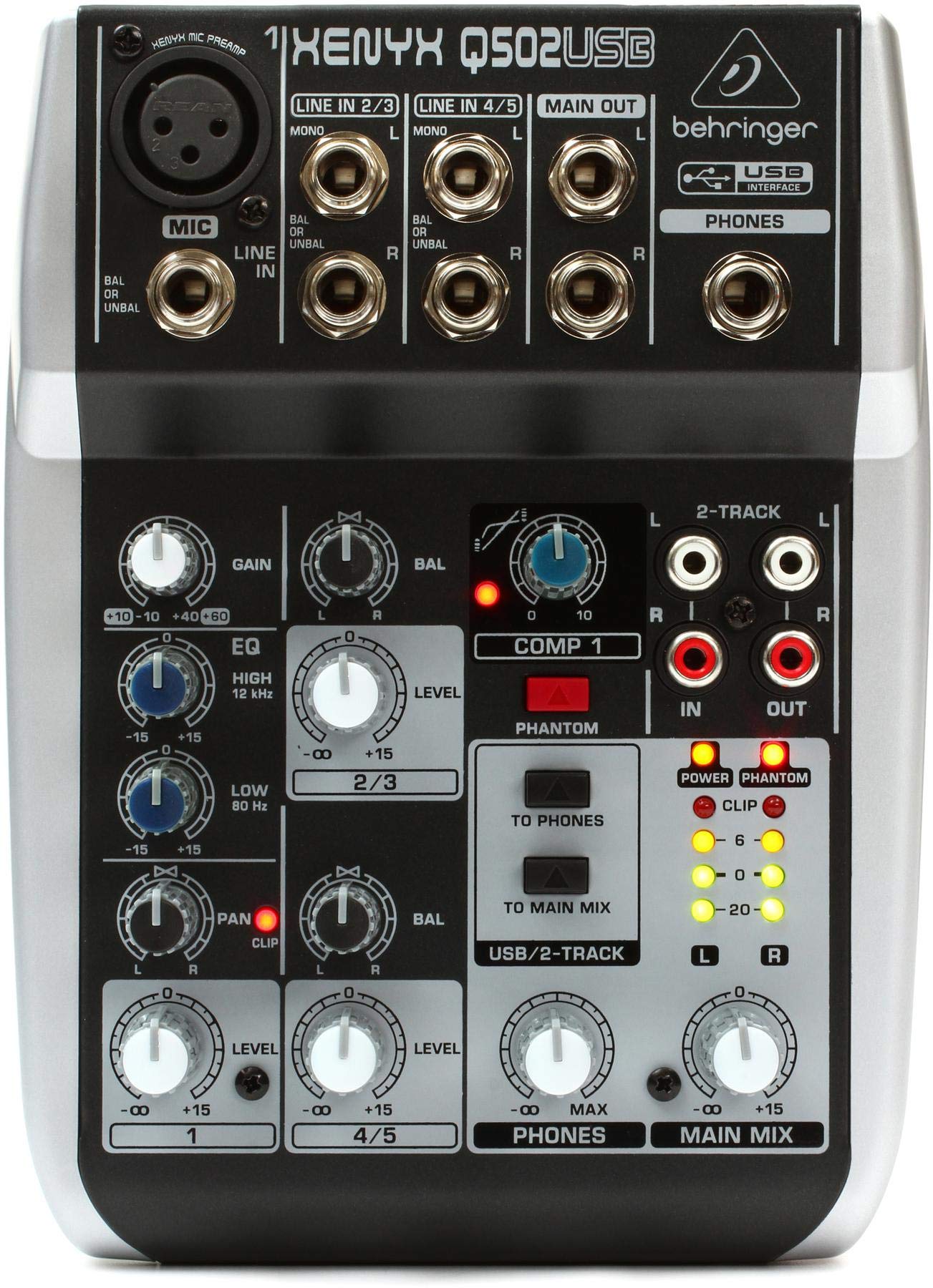 Behringer Xenyx Q802USB table mixage 8 voies USB